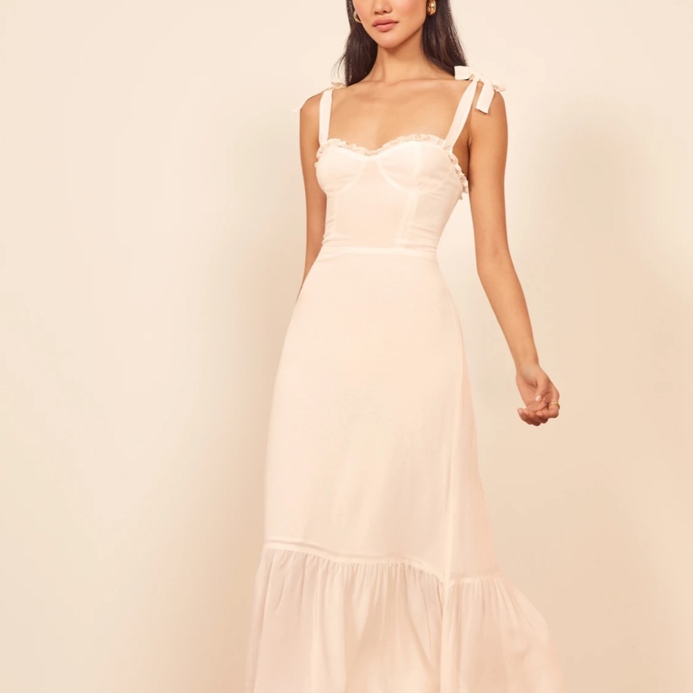 NWT Reformation Nikita Dress Ivory - Picture 2 of 8